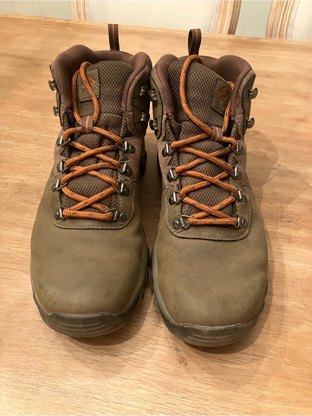 Columbia Brown Hiking Boots with Orange Laces